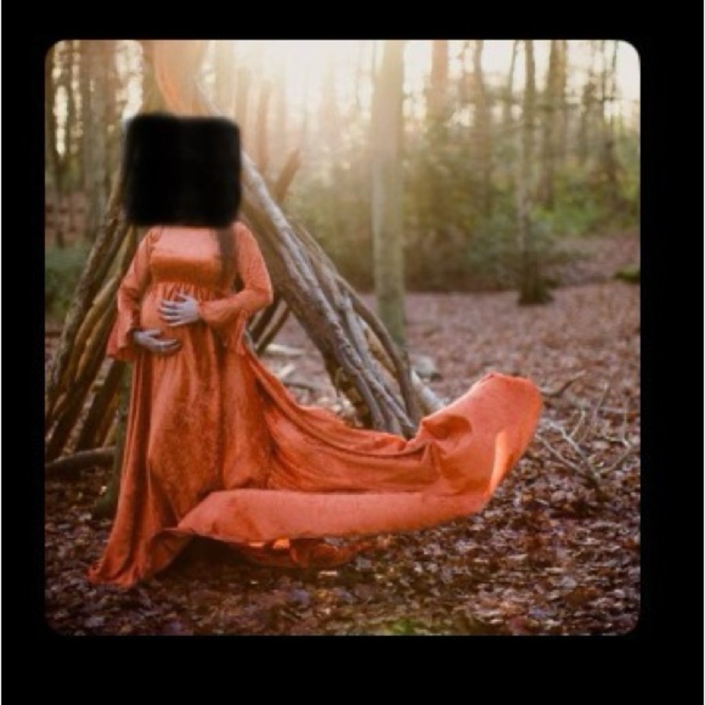 Elegant Orange Gown